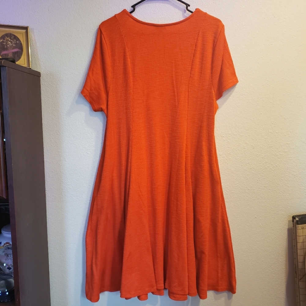 Torrid bright orange sweetheart neckline dress women's 2XL Plus size 2 - Picture 2 of 4